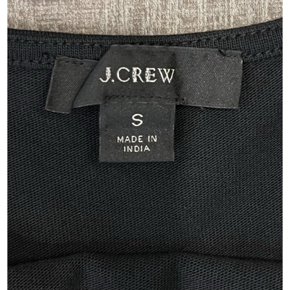 J. Crew Women’s Tiered knit dress eyelet trim Small Black Embroidery Stretch - Picture 5 of 12